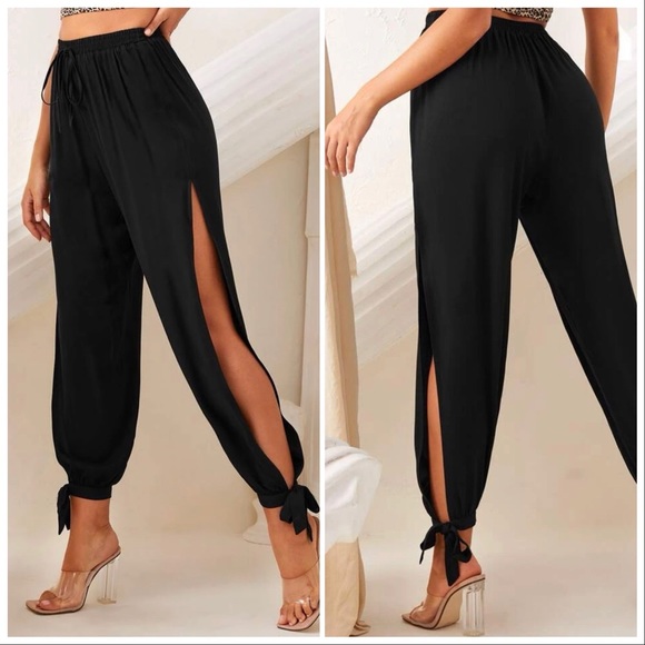 Split thigh with knot pants